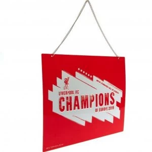 Image of Liverpool FC Champions Of Europe Metal Sign