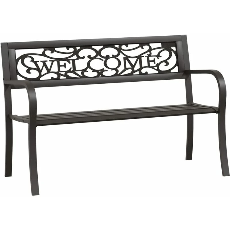Image of VIDAXL Garden Bench 125cm Steel Black Vidaxl 8720286662106
