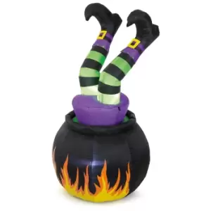 Image of Cauldron and Animated Witch Halloween Inflatable