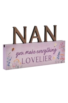 Image of The Cottage Garden Nan Letter Mantel Plaque - Natural