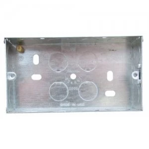 Image of ESR 2 Gang 35mm Single Flush Recessed Galvanised Metal Back Box