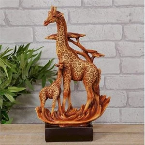 Image of Naturecraft Wood Effect Resin Figurine - Giraffe Family