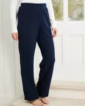 Image of Cotton Traders Fleece Pyjama Bottoms in Blue