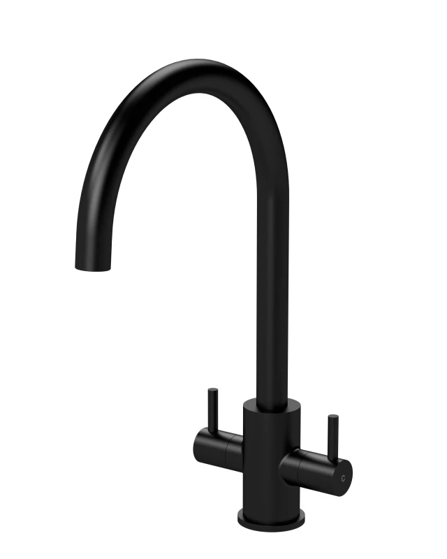 Image of Balterley Kitchen Mono Mixer Tap with 2 Lever Handles Matt Black 436mm Black