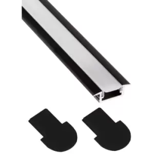 Image of Moderix - Profile Recessed 2M for LED Light Strip with Opal Cover - Colour Black - Pack of 1