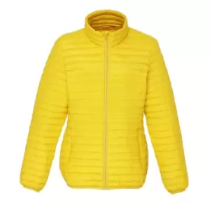 Image of 2786 Womens/Ladies Tribe Hooded Fineline Padded Jacket (XL) (Bright Yellow)