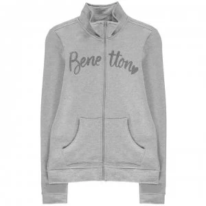 Image of Benetton Glitter Logo Jacket - L Grey Marl 501