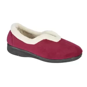 Image of Sleepers Womens/Ladies Olivia V Throat Memory Foam Slippers (8 UK) (Wine)