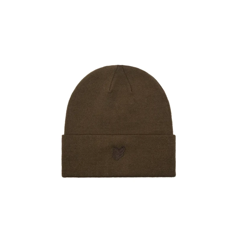 Image of Lyle & Scott Lyle & Scott Tonal Eagle Beanie Hat Vert Unisex TU