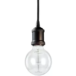 Image of Frida Black Metal pendant light 1 bulb 30cm
