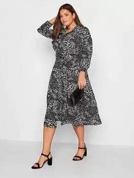 Image of Yours Animal Shirt Dress, Black, Size 20, Women