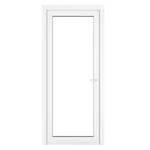 Image of Crystal uPVC Clear Single Door Full Glass Left Hand Open 890mm x 2090mm Clear Glazing - White