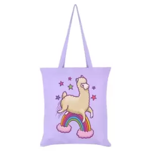 Image of Grindstore Happy Space Llama Tote Bag (One Size) (Lilac)