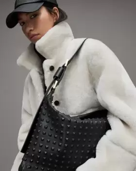 Image of AllSaints Edbury Studded Leather Bag