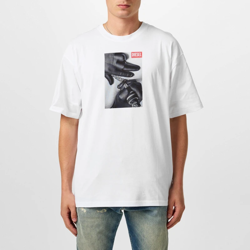 Image of Diesel T-Boxt-K4 Graphic T-Shirt - White White S