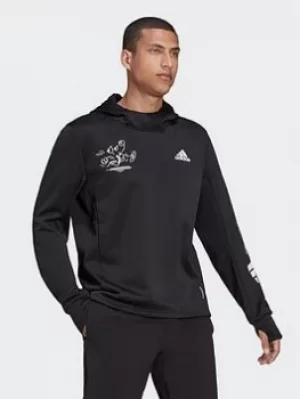 Image of adidas Signature Running Hoodie, Black, Size XS, Men
