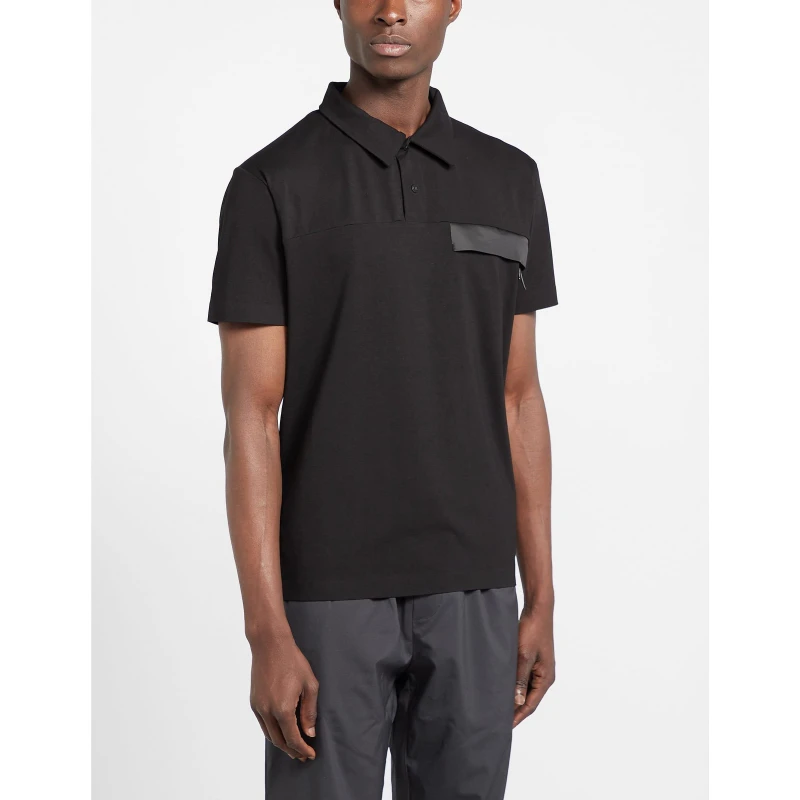 Image of Unlike Humans Zip Pocket Polo Shirt - Black S