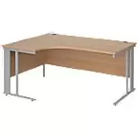 Image of Dams International Left Hand Ergonomic Desk MCM16ELSB 1,600 x 1,200 x 725 mm