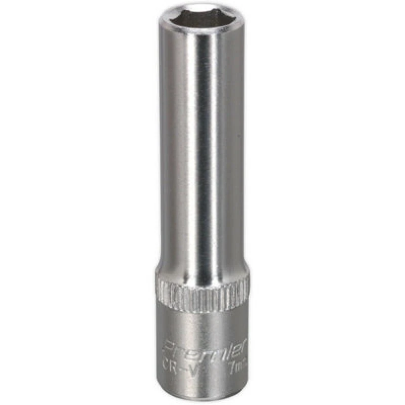 Image of Loops 7mm Forged Steel Deep Drive Socket - 1/4" Square Drive Chrome Vanadium Socket Metallics