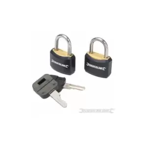 Image of Padlock Set Keyed Alike 2pce 20mm 663004 - Silverline