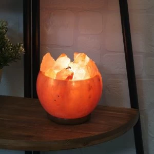Image of Himalayan Rock Salt Fire Effect Basket Lamp UK Plug