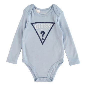 Image of Guess Triangle Logo All In One Baby - Frosted Blue
