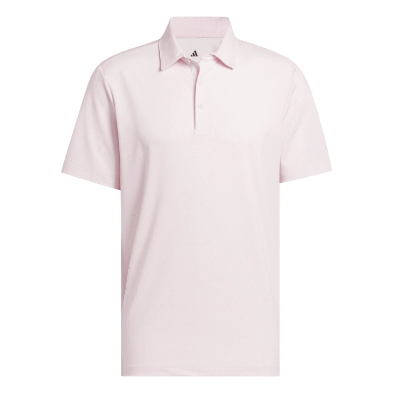 Image of adidas Mens Ult Bunker Short Sleeve Performance Polo Shirt Clear Pink male 2XL