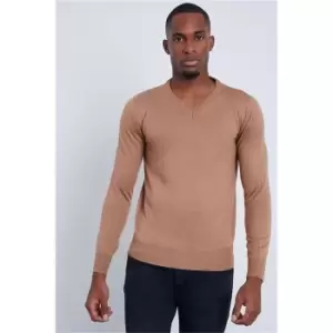 Image of I Saw It First Tan V-Neck Jumper - Brown