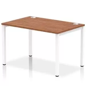 Image of Impulse Bench Single Row 1200 White Frame Office Bench Desk Walnut