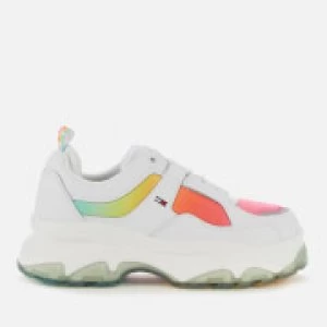 Image of Tommy Jeans Womens Degrade Flatform Running Style Trainers - White - UK 4