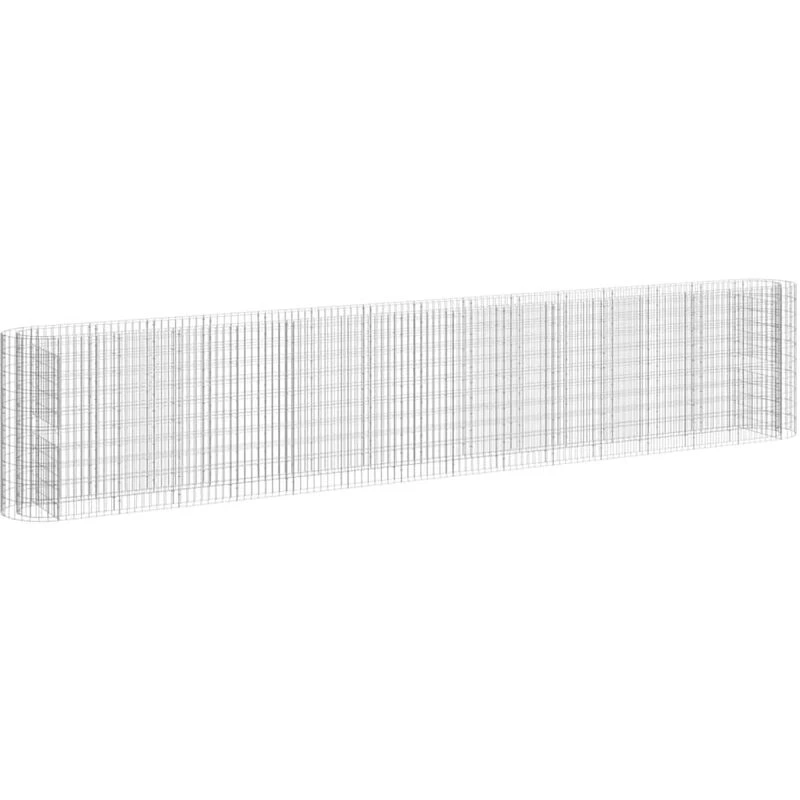 Image of vidaXL Gabion Raised Bed Galvanised Iron 540x50x100 cm, Silver 152038