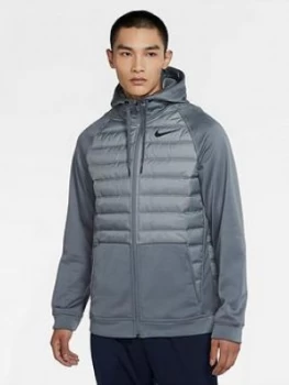 Image of Nike Training Therma Full Zip Winterized Hoodie - Grey Size M Men