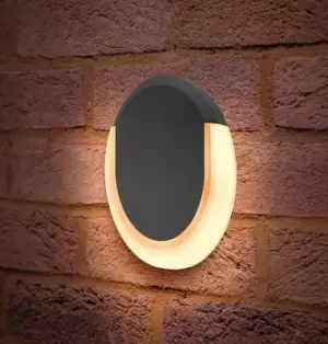 Image of Integral LED Wall Light 13W Lunox Mini Warm White Dark Grey