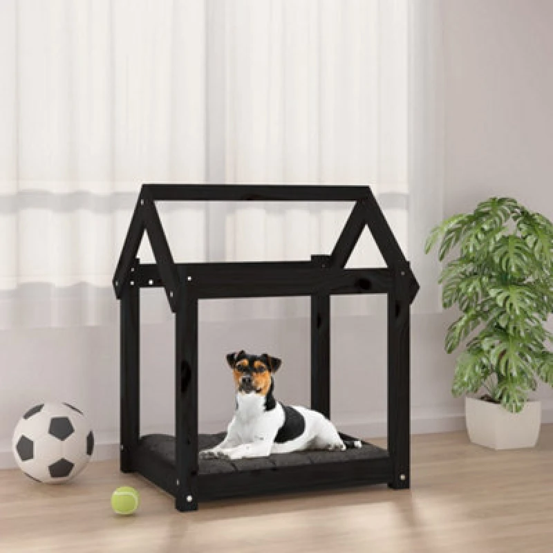 Image of VIDAXL Dog Bed Black 61x50x70cm Solid Wood Pine Vidaxl 8720287206989