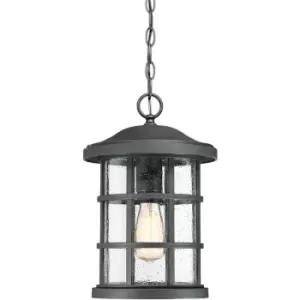 Image of Elstead Crusade Outdoor 1 Light Chain Lantern, Earth Black, IP44, E27