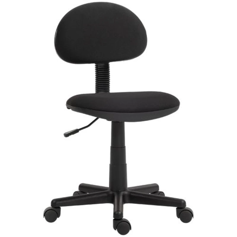Image of HOMCOM Armless Office Chair with Adjustable Height 360° Swivel Wheels Black TJ Hughes 5056725584634