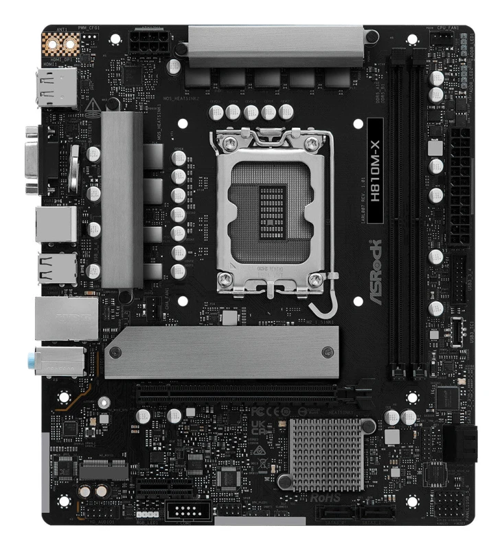 Image of ASRock Asrock H810M-X Intel H810 LGA 1851 (Socket V1) micro ATX 90-MXBS40-A0UAYZ