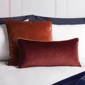 Image of Paoletti Torto Rectangular Polyester Filled Cushion Marsala Red/Russet