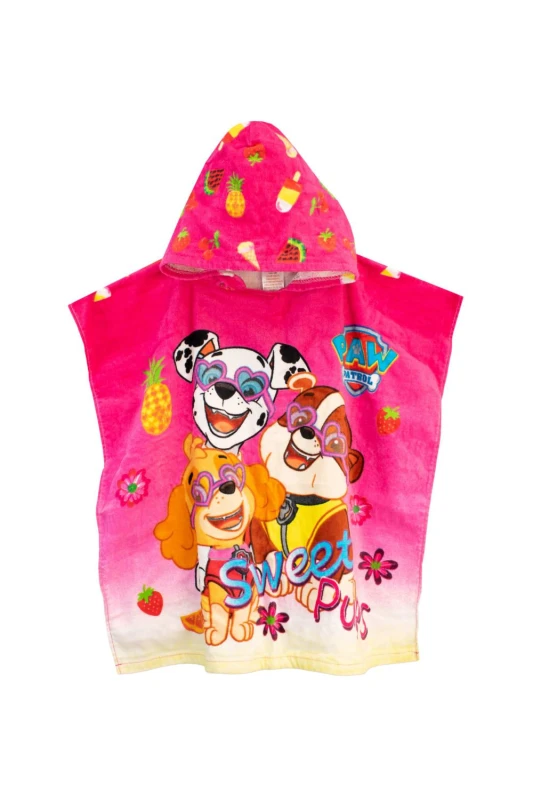 Image of Paw Patrol Kids Towel Poncho Pink