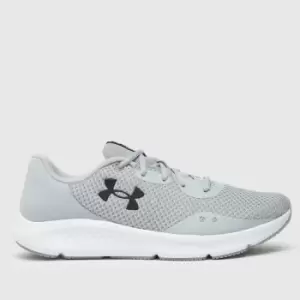 Image of Under Armour Grey & Black Charged Pursuit 3 Trainers