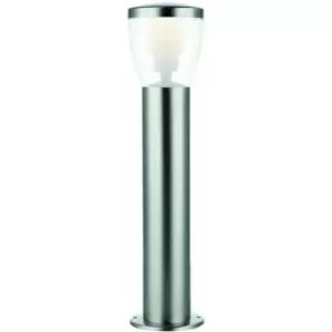Image of 500mm Outdoor LED Lamp Post Bollard Round Brushed Steel 10W Cool White Light