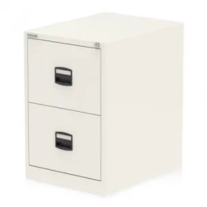 Image of Qube by Bisley 2 Drawer Filing Cabinet Chalk White
