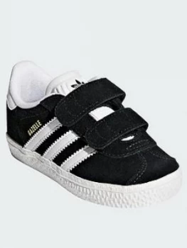 Image of adidas Originals Gazelle Infant Trainer - Black/White, Size 7