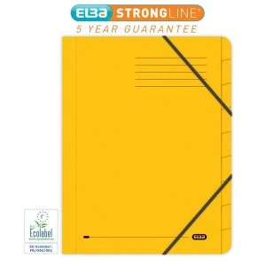 Image of Elba Boston Foolscap Part File Pressboard Elasticated 9 Part Yellow Pack of 5