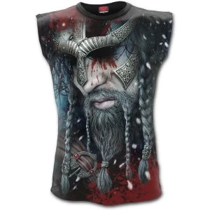 Image of Viking Wrap Allover Sleeveles Sleeveles Mens Medium T-Shirt - Black