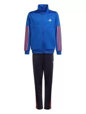 Image of adidas Boys Team Tracksuit, Blue/Red, Size 9-10 Years