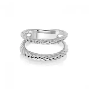 Image of Stacked Double Rope Sterling Silver Ring SRB9007_SLV