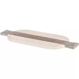 Image of White Marble Cheese Board With Matte Finish Sturdy Marble and Dome Versatile Paddle Design w45 x d18 x h1cm - Premier Housewares