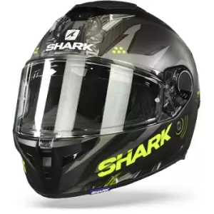 Image of Shark Spartan Gt Carbon Urikan Mat Carbon Anthracite Yellow DAY M