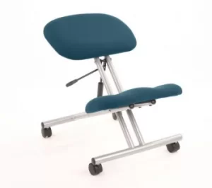Image of Kneeling Stool Silver Frame Bespoke Colour Maringa Teal
